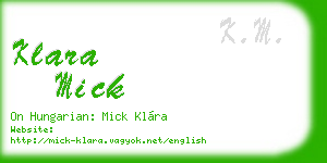 klara mick business card
